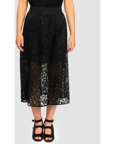 Armani Exchange Laser Cut Lace Skirt - Black