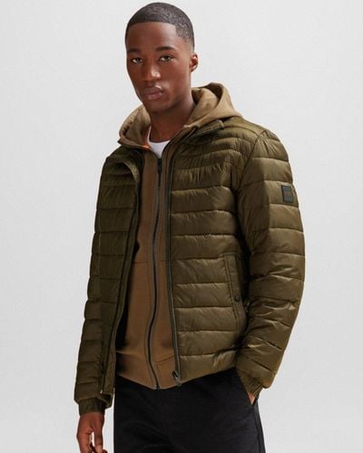 BOSS Oden 1 Lightweight Padded Jacket With Water-repellent Finish - Green