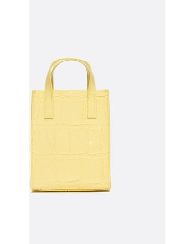 Ted Baker Gatocon Mini Croc Icon Bag - Yellow