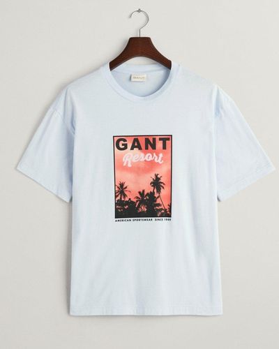 GANT Washed Graphic Short Sleeve - White