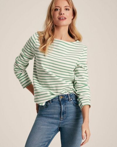 Joules New Harbour Striped Breton Top - Green