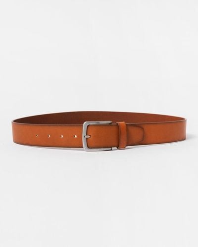 BOSS Jor-v Italian-leather Belt With Logo-engraved Buckle - White