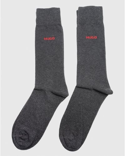 HUGO 2 Pack Rs Uni Colour Socks Nos - Grey