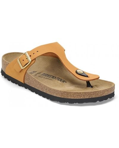 Birkenstock Gizeh Bs Nubuck Leather Sandals - Brown