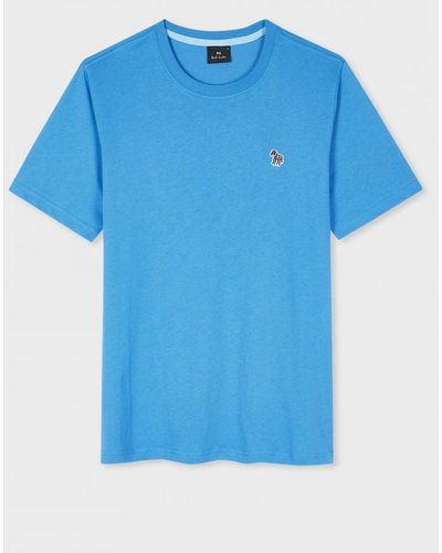 Paul Smith Ps Regular Fit Short Sleeve Organic Cotton Zebra Logo - Blue