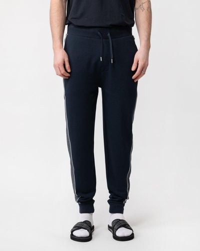 BOSS Loungewear Tracksuit Bottoms With Embroidered Logo - Blue