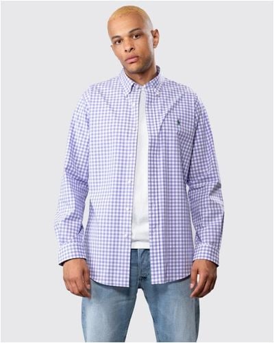 Polo Ralph Lauren Long Sleeved Button Down Check Shirt With Polo Pony - White