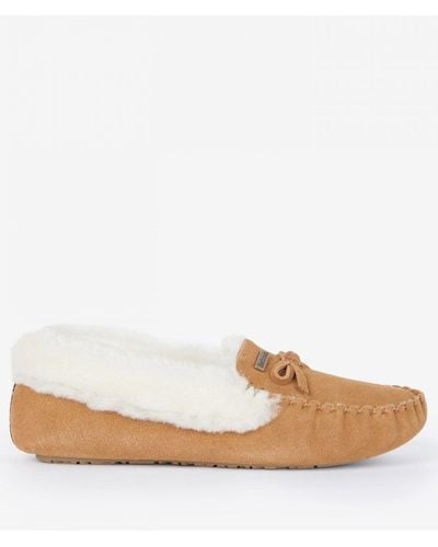 Barbour Maggie Moccasin Slippers - White