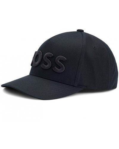 BOSS Sevile Cotton-twill Cap With 3d Embroidered Logo - Blue