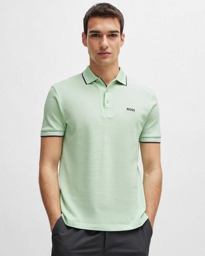 BOSS Paddy Contrast Polo - Green