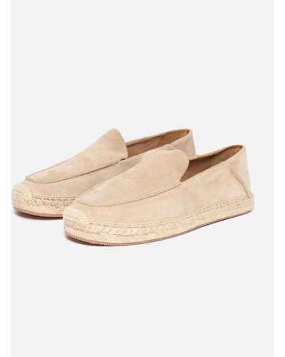BOSS Madeira Slip-on Suede Espadrilles With Jute Sole - Natural
