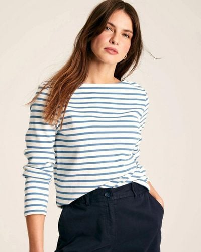 Joules New Harbour Striped Breton Top - Blue