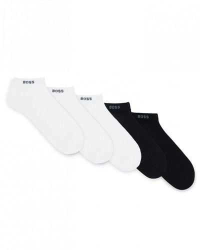 BOSS As Uni Colour 5-pack Cotton Blend Ankle Socks - Blue