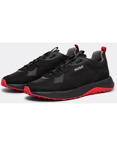 HUGO Kane Runn Mixed-material Trainers With Eva Rubber Outsole Nos - Black