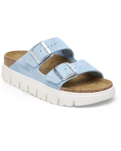 Birkenstock Papillio Arizona Chunky Suede Sandals - Blue