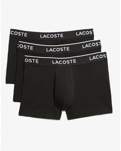 Lacoste Pack Of 3 Casual Cotton Stretch Boxer Trunks - Black