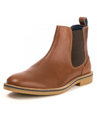 Joules Bourne Leather Mens Chelsea Boot - Brown