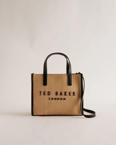 Ted Baker Paolina Faux Raffia Small Icon Bag - Natural