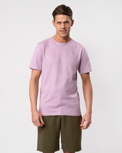 BOSS Tales Cotton-jersey T-shirt With Logo Patch - Purple