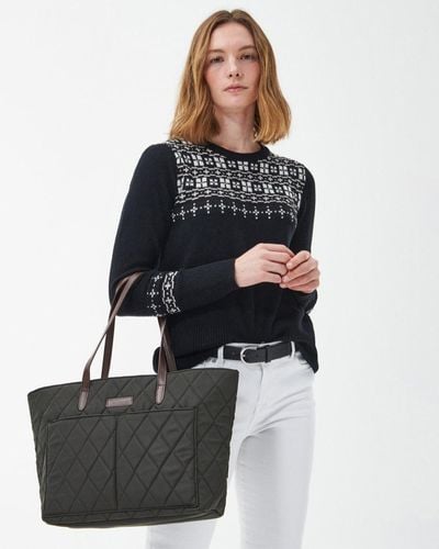 Barbour Quilted Tote Bag - Black