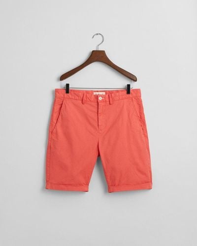 GANT Slim Sunfaded Shorts - Red