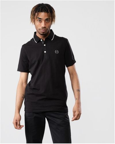 Armani Exchange Stretch Jersey Polo Shirt - Black