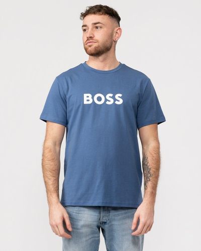 BOSS Paul Curved Logo Contrast Collar Polo Shirt A/w - Black