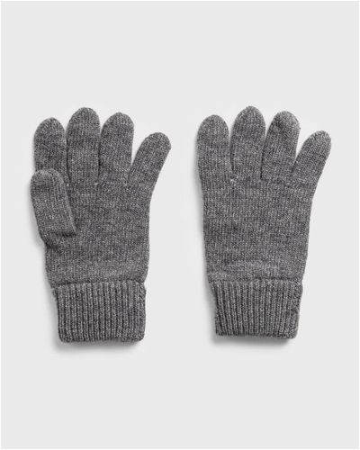 GANT Dark Melange Knitted Wool Gloves - 9930000 92 - Grey