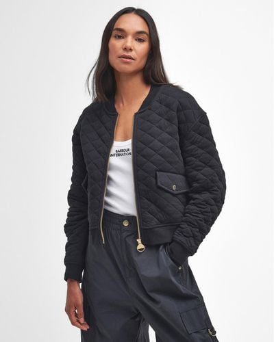 Barbour Alicia Quilted Bomber Jacket - Blue