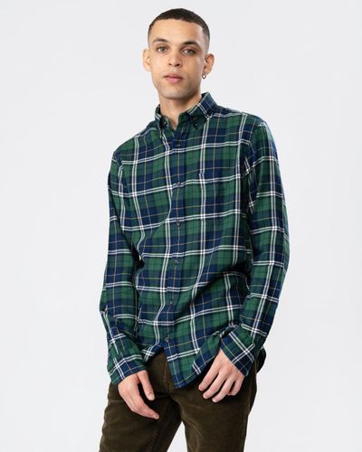 GANT Regular Fit Flannel Check Shirt - Green