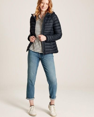 Joules Bramley Packable Puffer Coat - Blue