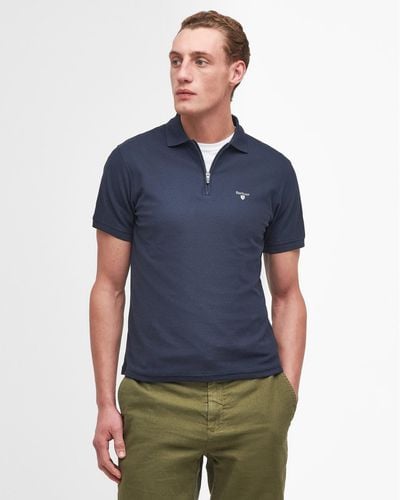 Barbour Wadworth Tailored Zip Polo Shirt - Blue