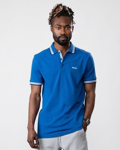 BOSS Paddy Contrast Polo Nos - Blue