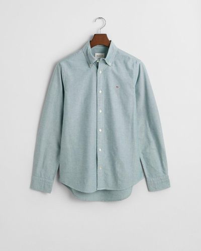 GANT Slim Fit Long Sleeve Oxford Shirt - Blue