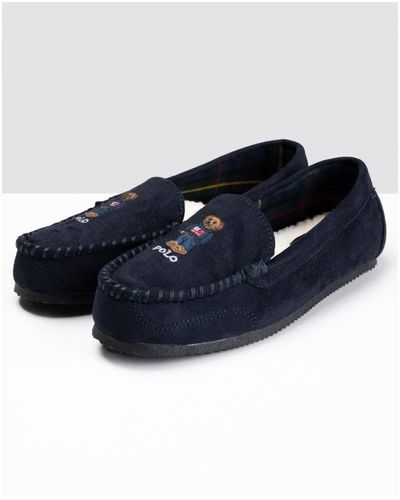 Polo Ralph Lauren Dezi V Bear Holiday Jumper Slippers - Blue