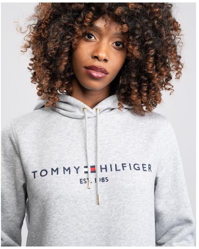 Tommy Hilfiger Heritage Logo Hoodie - Grey
