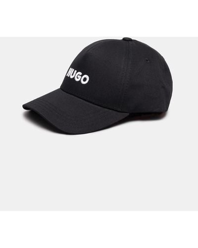 HUGO Jude Cotton-twill Cap With 3d Embroidered Logo - Black