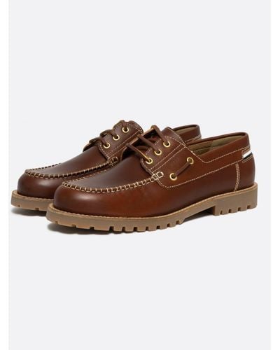 BOSS Tirian Boat Shoes - Brown