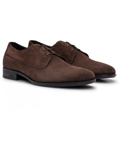 BOSS Colby Suede Derby Shoes With Removable Padded Insole - Brown