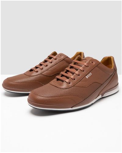 Brown BOSS by HUGO Sneakers for | Lyst