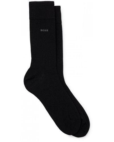 BOSS 2-pack Regular Length Tom Mercerised Cotton Socks - Black