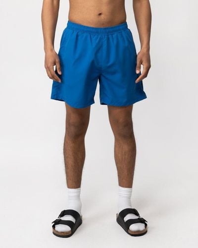 BOSS Dolphin Quick-dry Swim Shorts With Logo Details - Blue