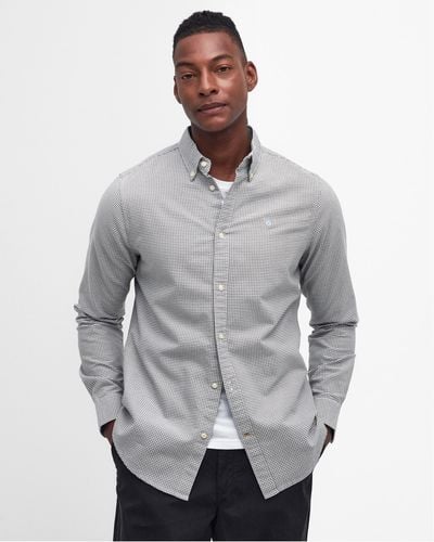 Barbour Gingham Oxtown Long Sleeve Tailored Shirt - Grey