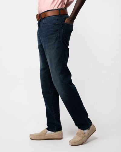 BOSS Re.maine Bc Regular Fit Jeans In Navy Super-stretch Denim - Blue
