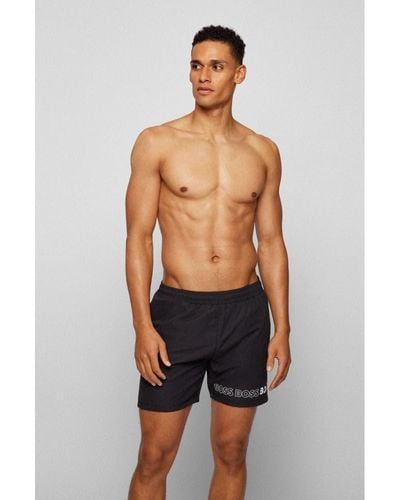 BOSS Dolphin Recycled Material Swim Shorts - Black