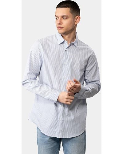 Armani Exchange Long Sleeved Pinstripe Shirt - White