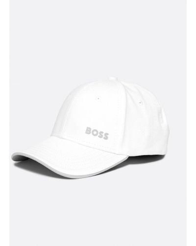 BOSS Cotton-twill Cap With Printed Logo - White