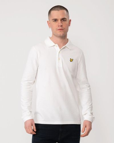 Lyle & Scott Long Sleeve Polo Shirt - White