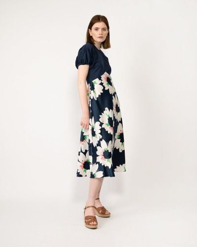 Ted Baker Daysiah Ponte Top With Midi Skirt Dress - Blue