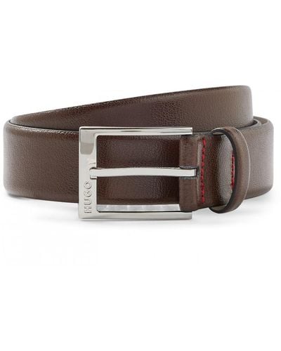 HUGO Gellot Sz35 Leather Belt Nos - Brown